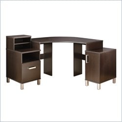 South Shore Element Home Office Corner Chocolate Finish Computer Desk 