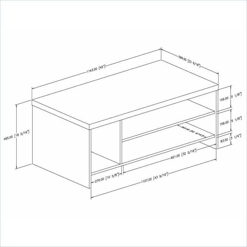 South Shore Arcade Rectangular Wood Cherry Coffee Table 066311041590 