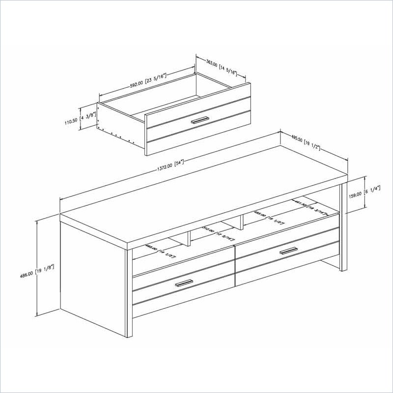 South Shore Arcade 42 Cherry TV Stand 066311041613  