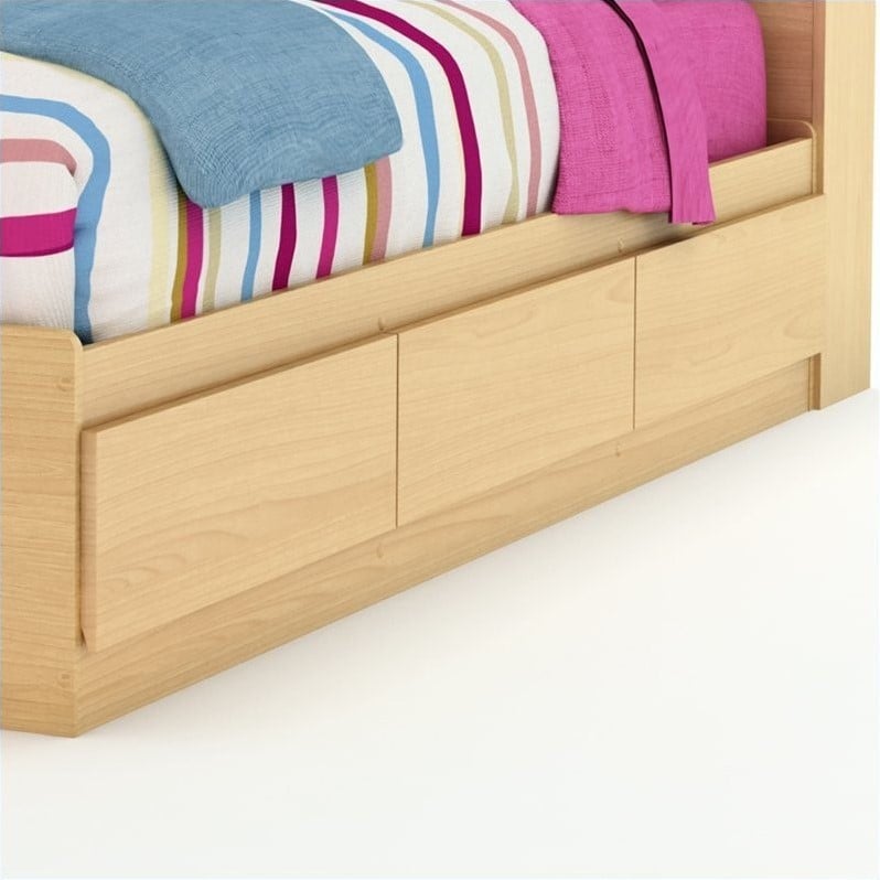   Mates Storage Frame Only Natural Maple Finish Bed 066311042061  