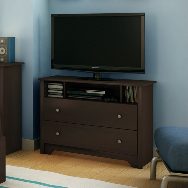   Breakwater TV Stand / Media Chocolate Finish Chest 066311046052  