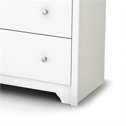 South Shore Breakwater 6 Drawer Double Pure White Finish Dresser 