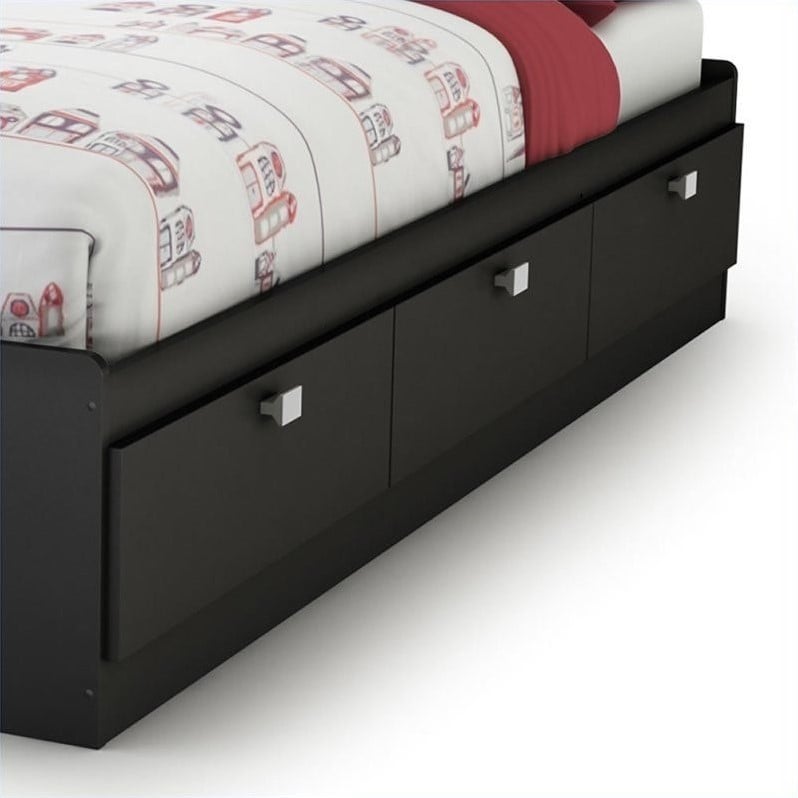   Mates Storage Frame Only Solid Black Finish Bed 066311045833  