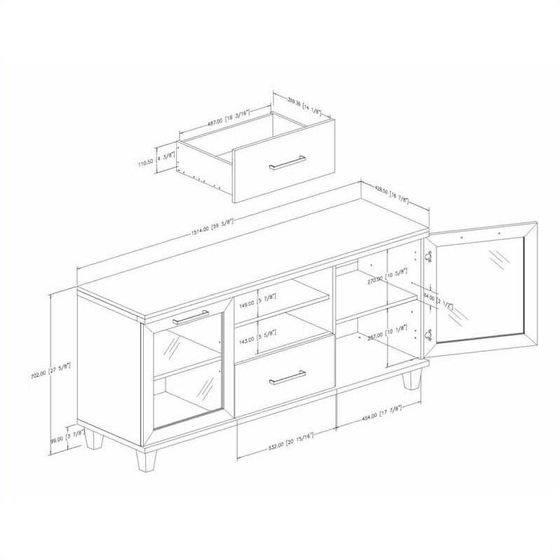 South Shore Aidan Matte Brown TV Stand 066311047707  