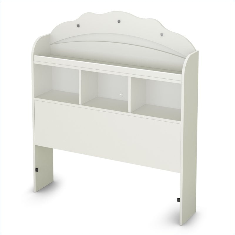 South Shore Sabrina Twin Bookcase Pure White Bed  