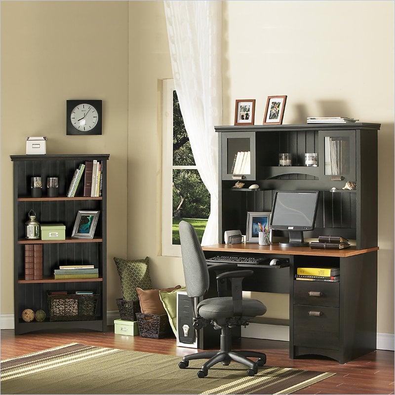 South Shore Gascony Collection w Hutch Ebony Computer Desk