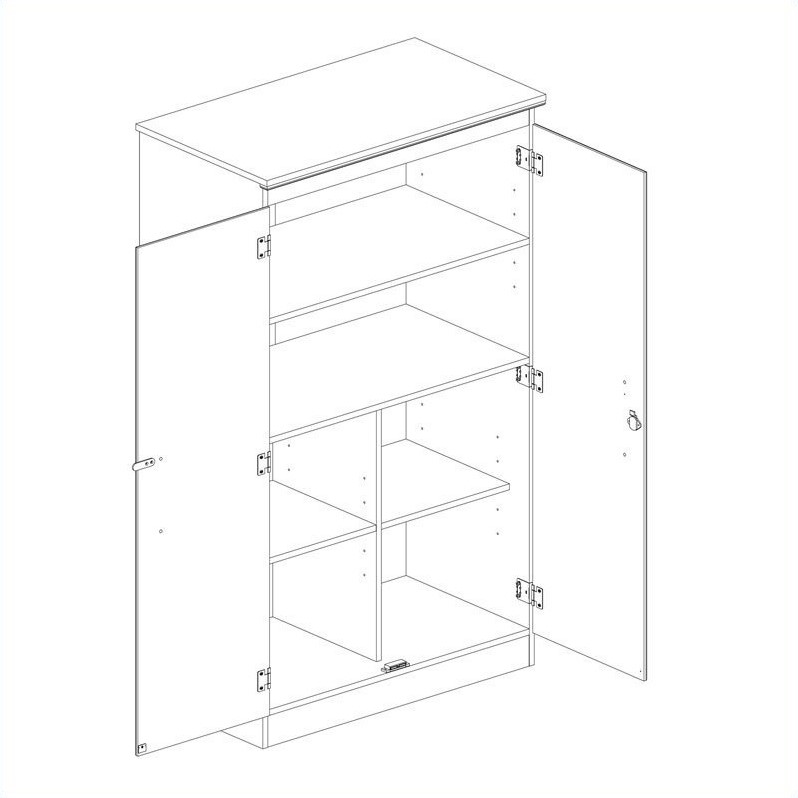 South Shore Park 2 Dr Royal Cherry Finish Storage Cabinet 066311020977 