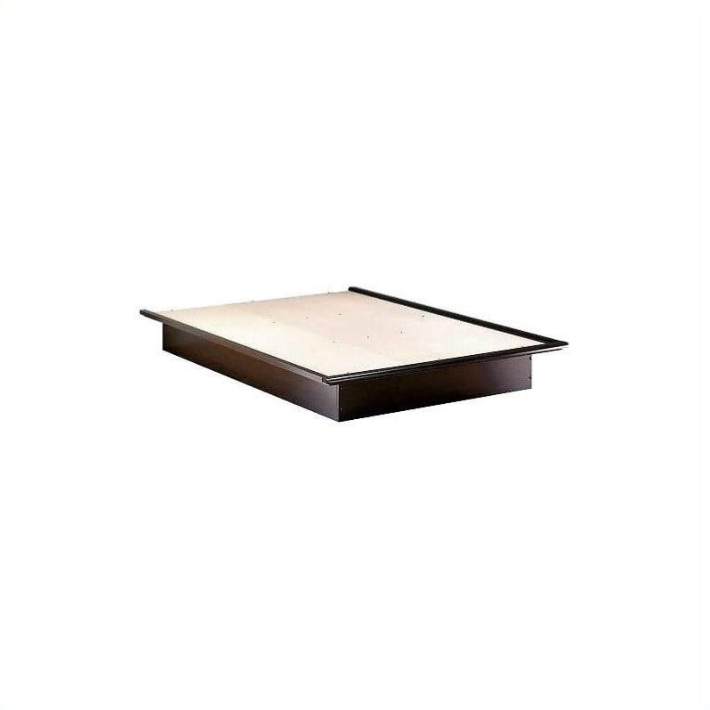 South Shore Back Bay Platform Frame Only Dark Chocolate Finish Bed 