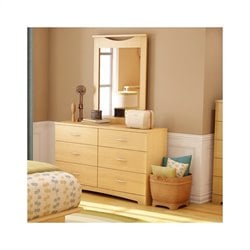 south shore copley double dresser in natural maple 8490 simple and