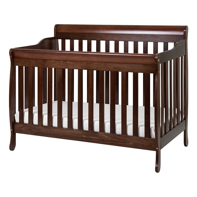 AFG Baby Furniture Alice 4-in-1 Convertible Crib with Toddler Guardrail Espresso