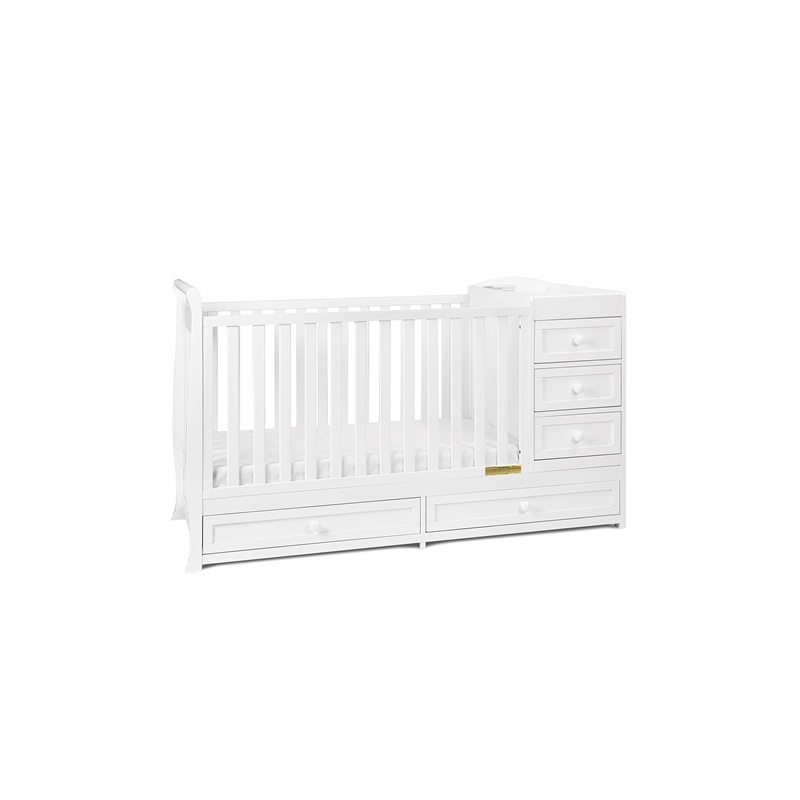 AFG Daphne 2 in 1 Convertible Crib and Changer White