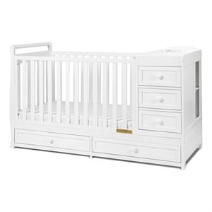 AFG Daphne 2 in 1 Convertible Crib and Changer White