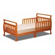 AFG Baby Furniture Anna Solid Wood Toddler Bed with Guardrails in Pecan