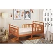 AFG Baby Furniture Anna Solid Wood Toddler Bed with Guardrails in Pecan