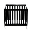 Athena Alice Mini Crib with Mattress Pad in Black