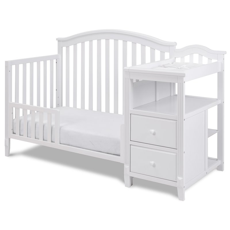 AFG Baby Furniture Kali 4-in-1 Convertible Crib and Changer White