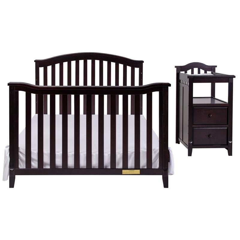 AFG Baby Furniture Kali 4-in-1 Convertible Crib and Changer Espresso