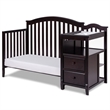 AFG Baby Furniture Kali 4-in-1 Convertible Crib w/ Toddler Guardrail Espresso