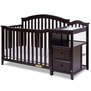 AFG Baby Furniture Kali 4-in-1 Convertible Crib w/ Toddler Guardrail Espresso
