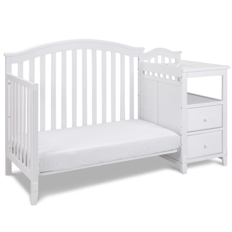 AFG Baby Furniture Kali 4-in-1 Convertible Crib w/ Toddler Guardrail White
