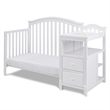 AFG Baby Furniture Kali 4-in-1 Convertible Crib w/ Toddler Guardrail White