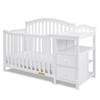 AFG Baby Furniture Kali 4-in-1 Convertible Crib w/ Toddler Guardrail White