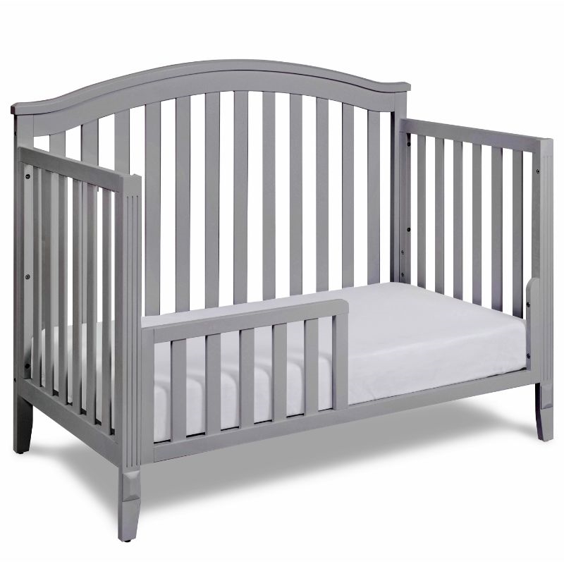 AFG Baby Furniture Kali II 4-in-1 Convertible Crib with Toddler Guardrail Gray
