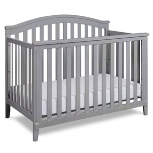 AFG Baby Furniture Kali II 4-in-1 Convertible Crib with Toddler Guardrail Gray