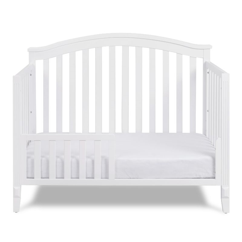 AFG Baby Furniture Kali II 4-in-1 Convertible Crib with Toddler Guardrail White