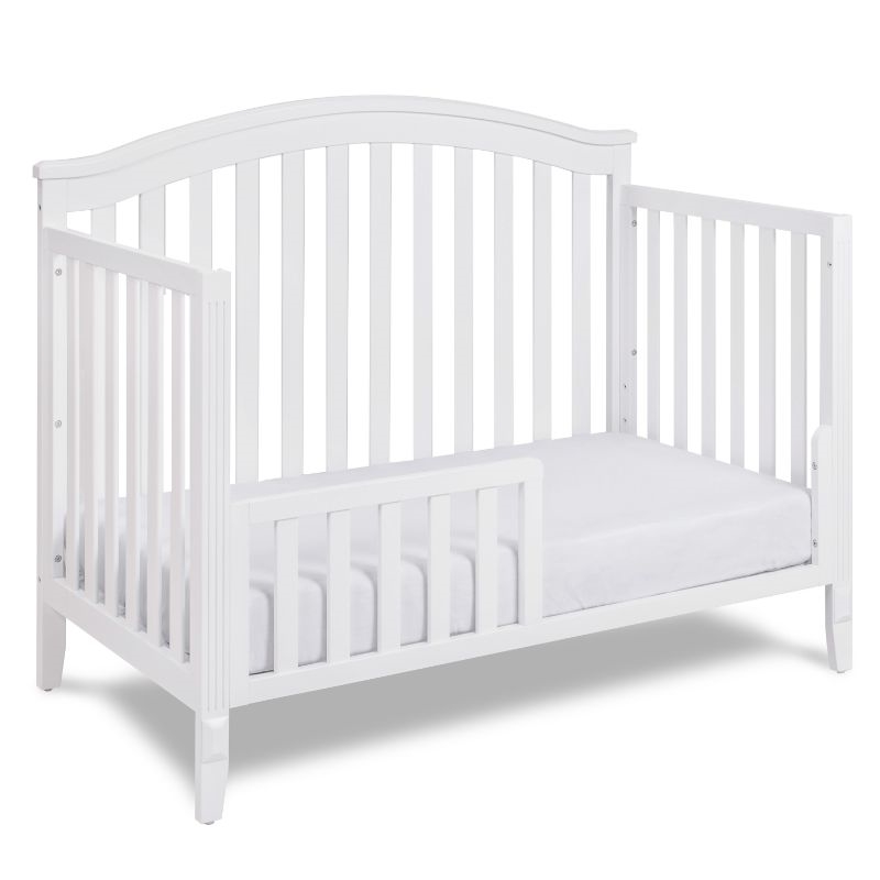 AFG Baby Furniture Kali II 4-in-1 Convertible Crib with Toddler Guardrail White