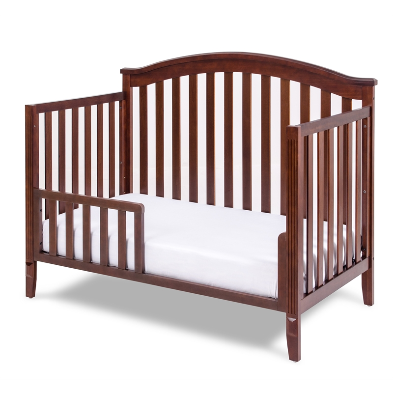 AFG Baby Furniture Kali II 4-in-1 Convertible Crib w/ Guardrail Espresso