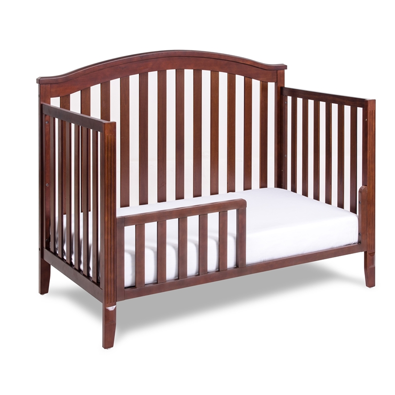 AFG Baby Furniture Kali II 4-in-1 Convertible Crib w/ Guardrail Espresso
