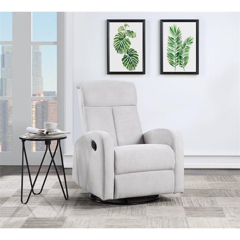 AFG Baby Furniture Amber Wood Frame Swivel Glider Recliner in Gray