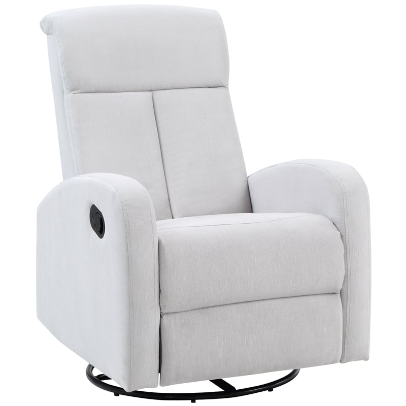 AFG Baby Furniture Amber Wood Frame Swivel Glider Recliner in Gray