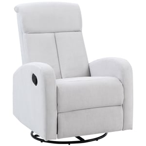 AFG Baby Furniture Amber Wood Frame Swivel Glider Recliner in Gray