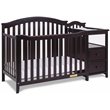 AFG Kali 4-in-1 Convertible Crib/Changer/Amber Swivel Glider in Espresso/Gray