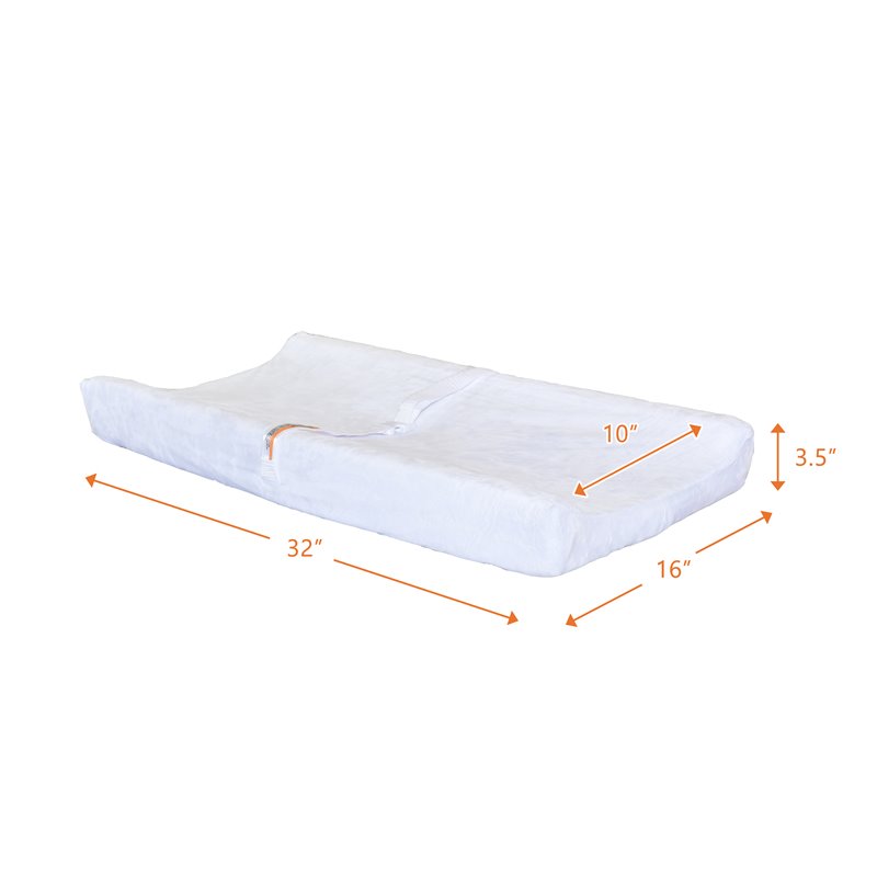 AFG Baby Furniture Polyester Contoured Changing Pad with Cover in White