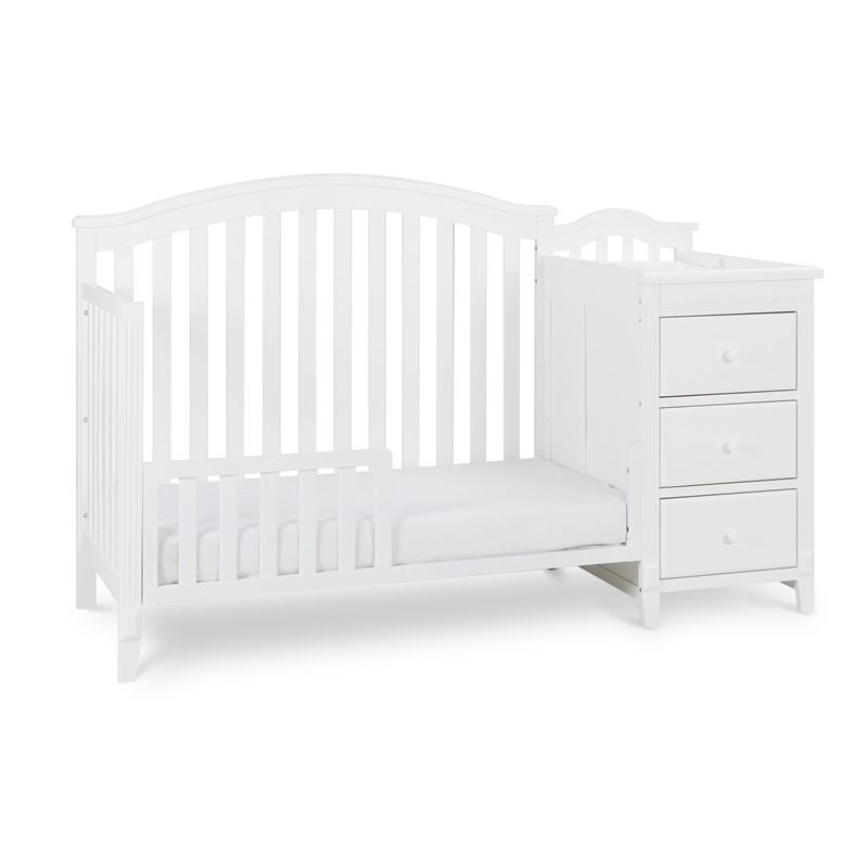 AFG Baby Furniture Kali II Wood 4-in-1 Convertible Crib and Changer in White