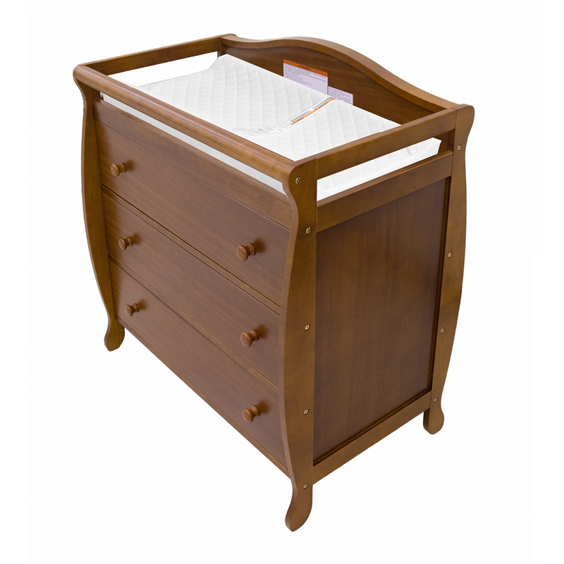 AFG Baby Furniture Grace 3-Drawer Changing Table with Changing Pad in Espresso