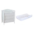 AFG Baby Furniture Grace 3-Drawer Changing Table with Fabric Cover Pad in White