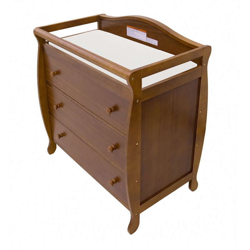 AFG Baby Furniture Grace 3-Drawer Changing Table with Changing Pad in Espresso