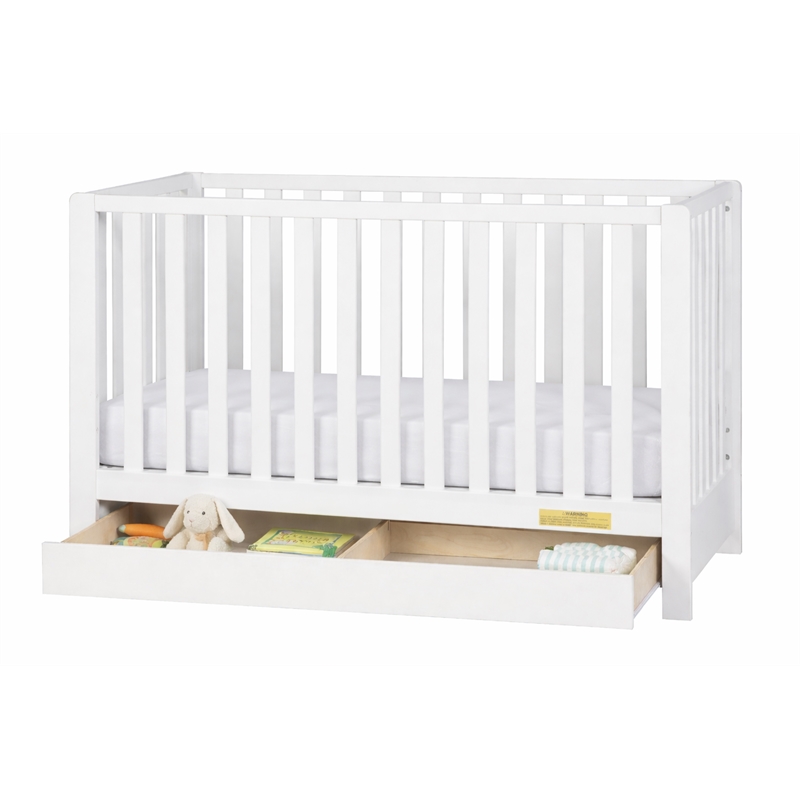AFG Baby Furniture Emma 4-in-1 Convertible Crib with Drawer White