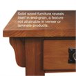 Catania Oak Finish Chairside Table with Storage Drawer and Shelf
