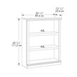 Catania Engineered Wood 3 Shelf Bookcase in Select Cherry Finish