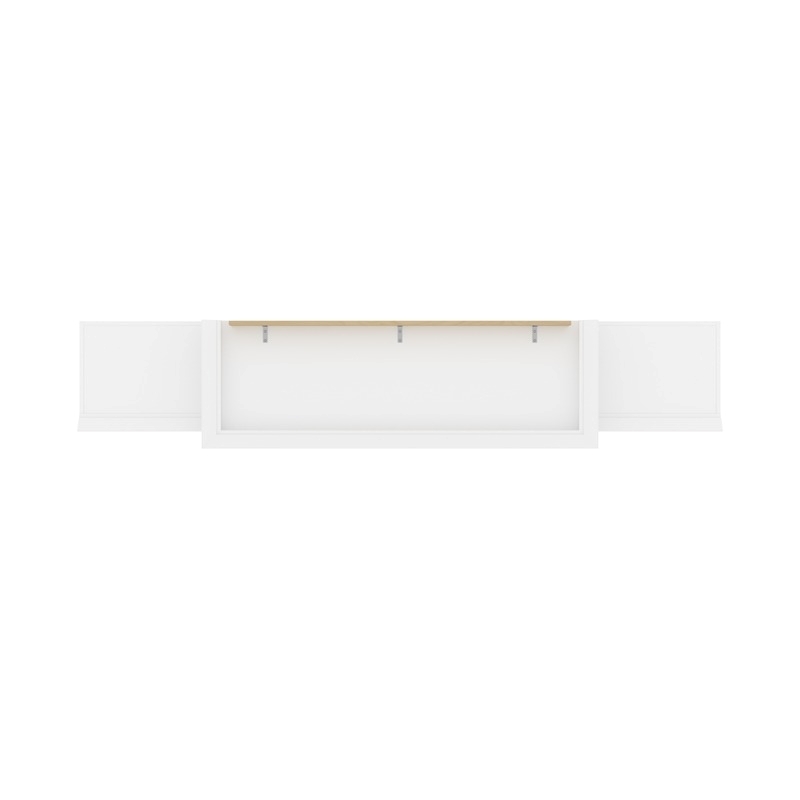 Catania Wood Queen Murphy Bed and 2 Organizers with Drawers in White