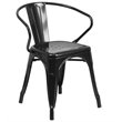 Catania Modern / Contemporary Metal Stackable Dining Arm Chair in Black