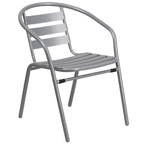 Catania Modern / Contemporary Metal Stacking Patio Chair in Silver