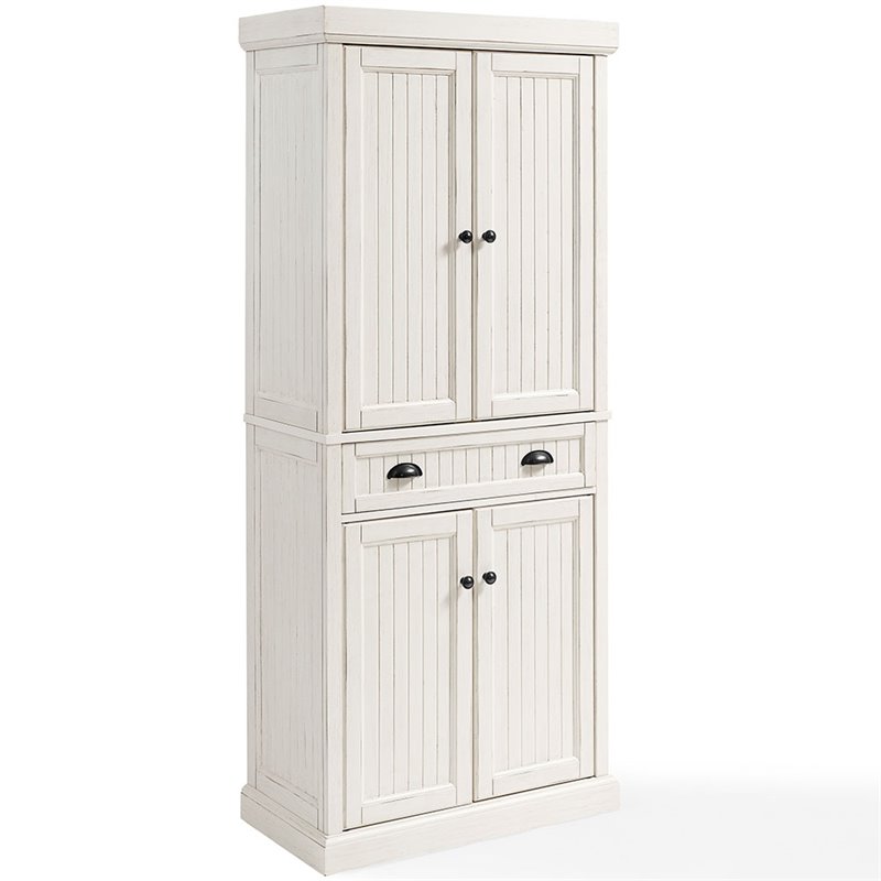Catania Modern / Contemporary 4 Door Coastal Pantry in White