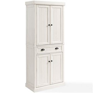 Catania Modern / Contemporary 4 Door Coastal Pantry in White