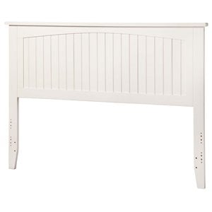 Catania Contemporary Queen Solid Wood Panel Headboard in White